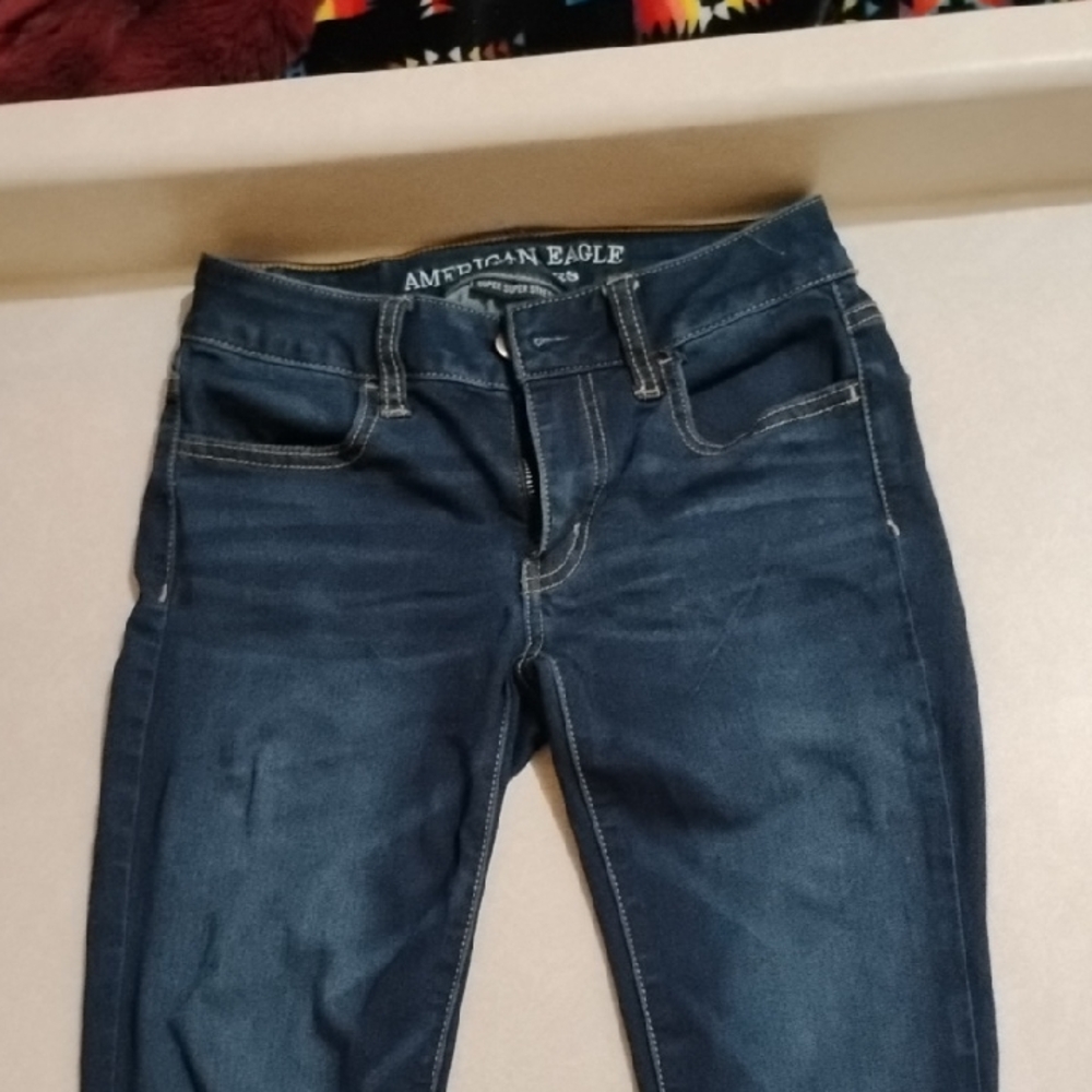 American Eagle Outfitters Women's Dark Blue Skinny Jeans